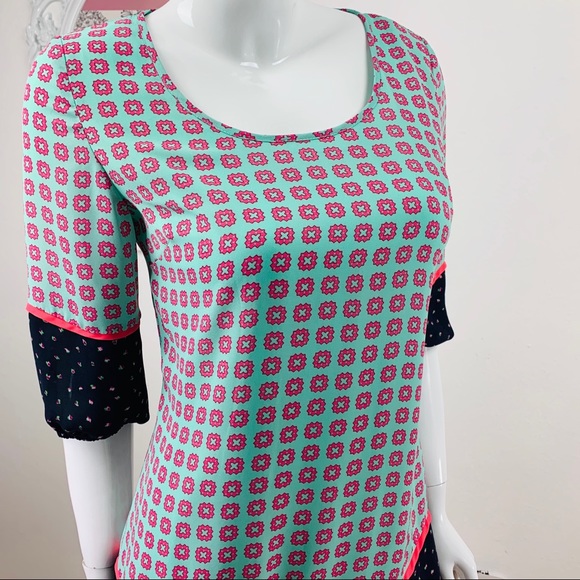 Umgee / Floral Mint Green Pink Blue Dress - Picture 2 of 6